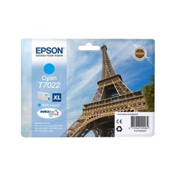  Cartouche EPSON original XL Tour Eiffel  - Cyan - WP-40xx - WP-45xx 