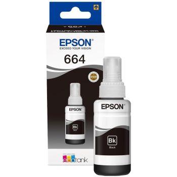 Bouteille d'encre Epson 664 BK (T6641) Noir - d'origine