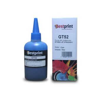 Bouteille d'encre BESTPRINT /Cyan /70 ml /HP GT 5820 - GT5810 