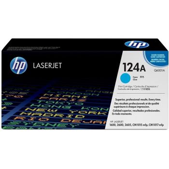 Toner HP LaserJet d'origine 124A - Cyan - 2000 pages - Imprimante HP LaserJet séries 1600, 2600, HP Laserjet série CM1015