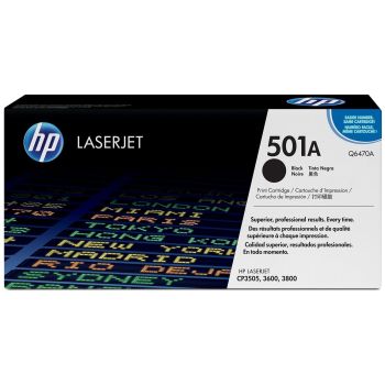 Toner HP LaserJet d'origine 501A - Noir - 6000 pages