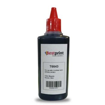 Bouteille d'encre BESTPRINT Serie L T6643 /Magenta /70ml + 30ml Gratuit 