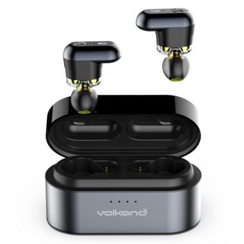Ecouteurs Volkano TWS Unplugged Series Double Pilote /Noir /Bluetooth /500 mAh