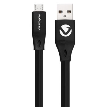 Câble VOLKANO Slim series /Noir /1.2 m /PVC Micro USB - USB /Flat