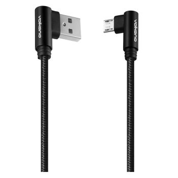 Câble VOLKANO Braids Series 90° /USB - Micro USB /Noir