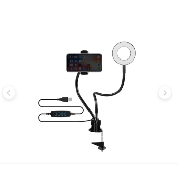 Lampe Annulaire VOLKANO /Support Pince de bureau /Noir /Led /USB